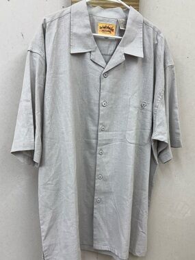 Linen connection 100% linen short sleeve gray shirt men 4XB